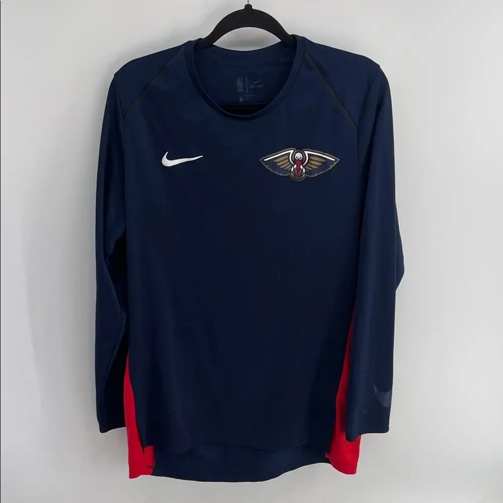 Nike NBA Dri Fit New Orleans Pelicans performance long sleeve pullover top sz L